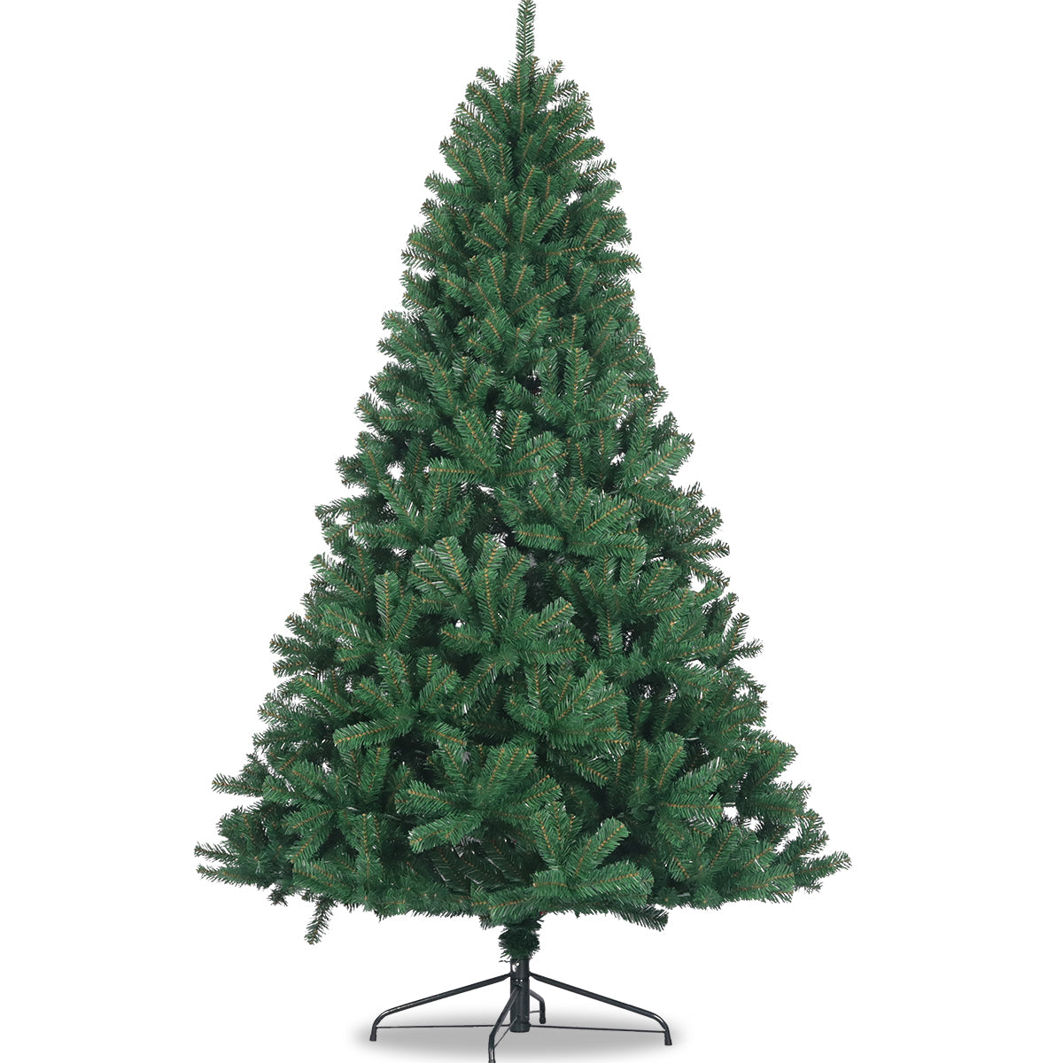 6ft Artificial Christmas Tree Full Natural Spruce PVC Fir Tree Foldable Metal Stand Unlit Green - Premium Holiday Décor for a Festive and Elegant Look