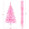 Pre-lit Artificial Christmas 2-Piece Set: 5FT Pink Tree with 6ft Garland X-mas - Festive and Convenient