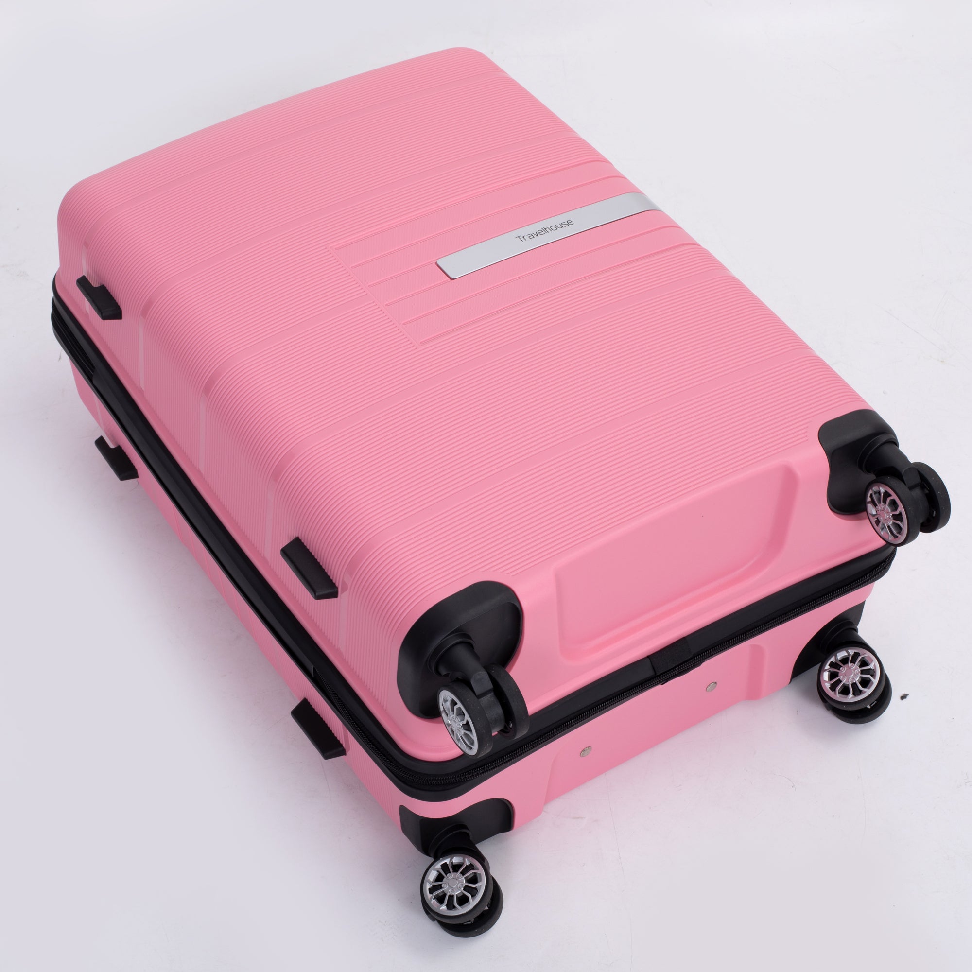 "Hardshell Suitcase with Double Spinner Wheels - Lightweight & Durable PP Luggage Sets, TSA Lock, 3-Piece Set (20/24/28), Pink"