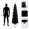 7.5FT Black Slim Artificial Christmas Tree with Foldable Metal Stand - Sleek and Space-Saving Holiday Decor