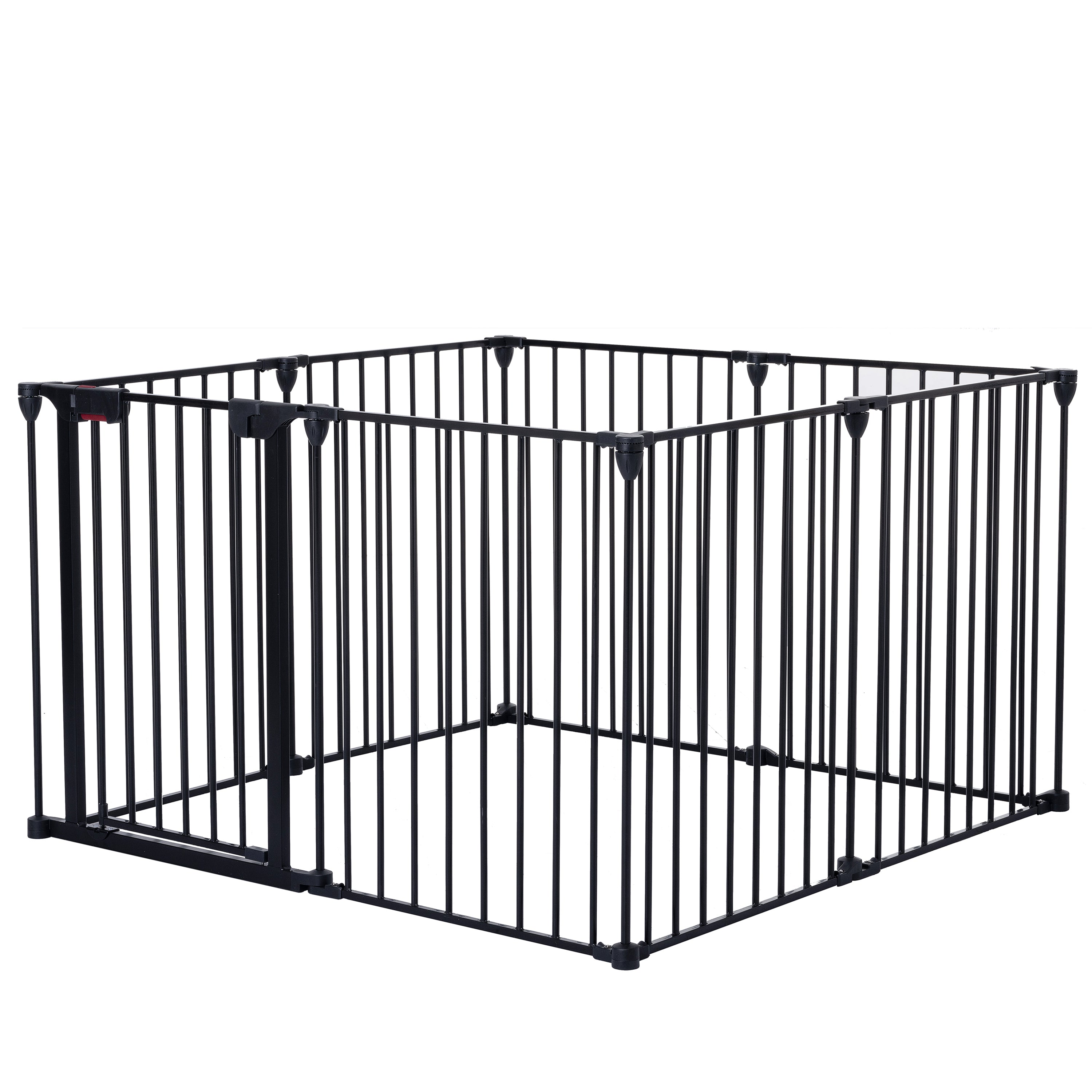 200" Adjustable Safety Gate 8 Panels Play Yard Metal Doorways Fireplace Fence: Christmas Tree Fence Gate for House Stairs & Prohibited Areas