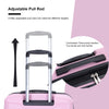 3 Piece Luggage Sets PC Lightweight & Durable Expandable Suitcase with Two Hooks, Double Spinner Wheels, TSA Lock, Pink (21/25/29)