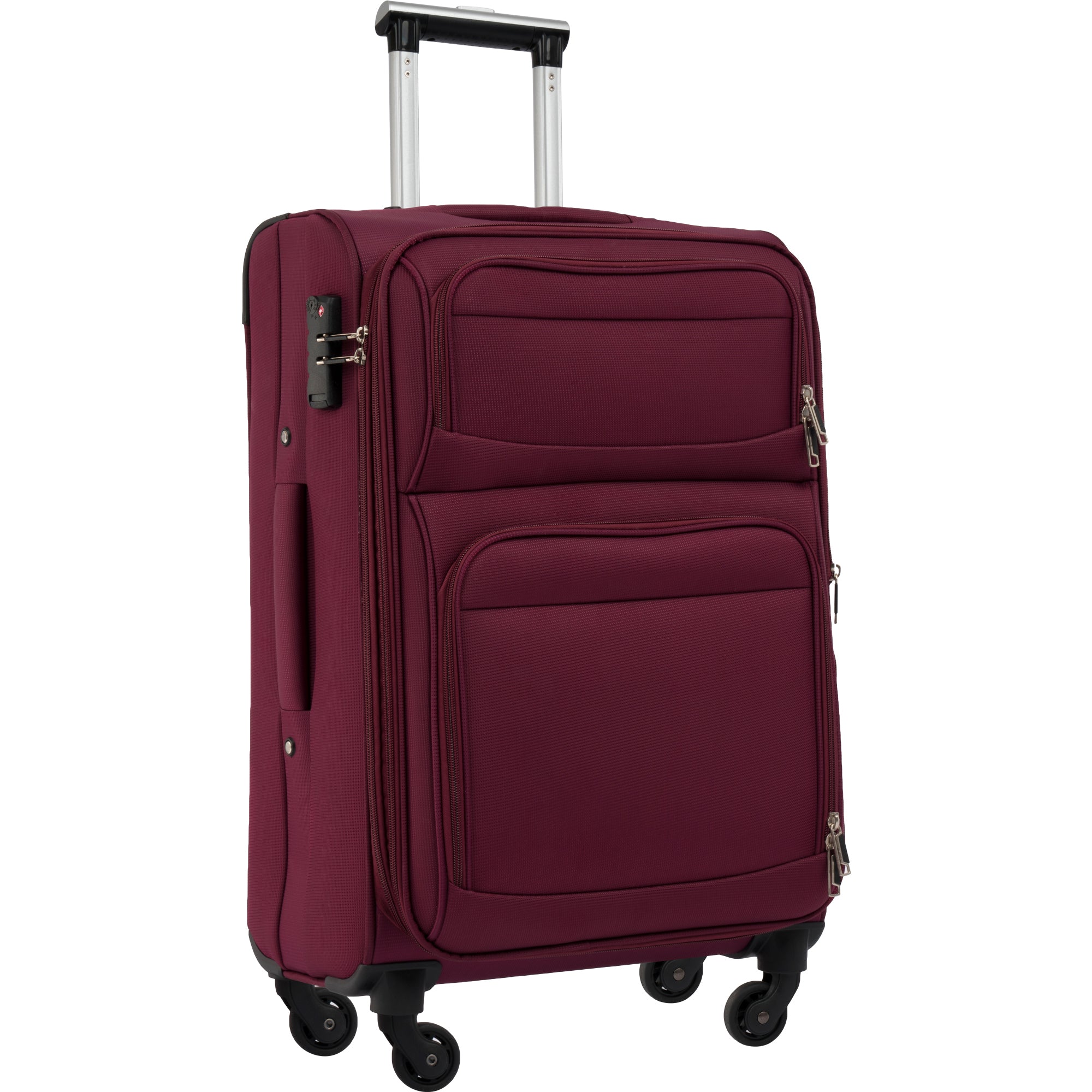 Softside Luggage Expandable 3 Piece Set Suitcase - Lightweight Upright Spinner Softshell Travel Set - Available in Various Colors and Sizes