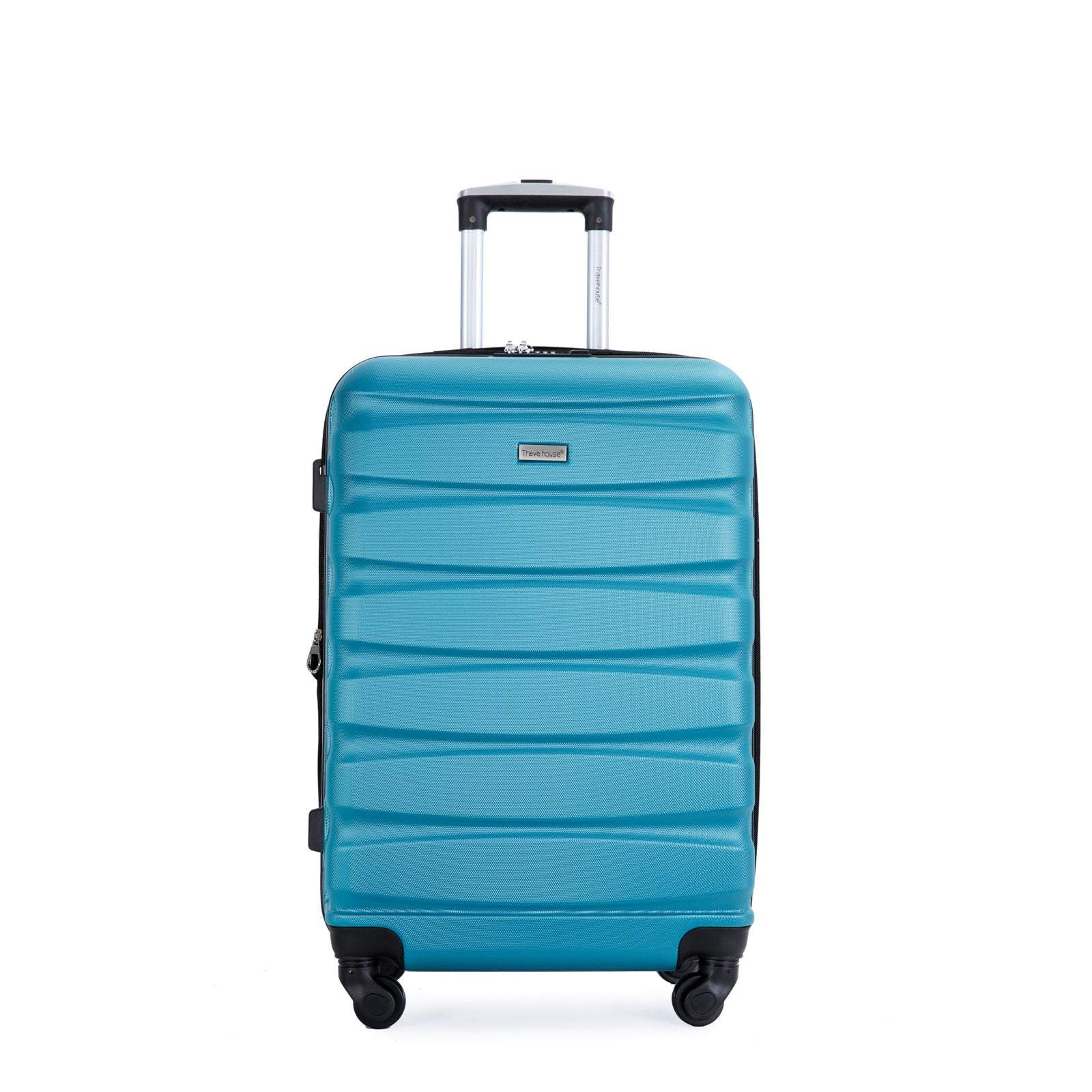 Expandable 3 Piece Luggage Sets with Hooks, Spinner Wheels, TSA Lock, ABS Lightweight Suitcase, Cyan (20/24/28)