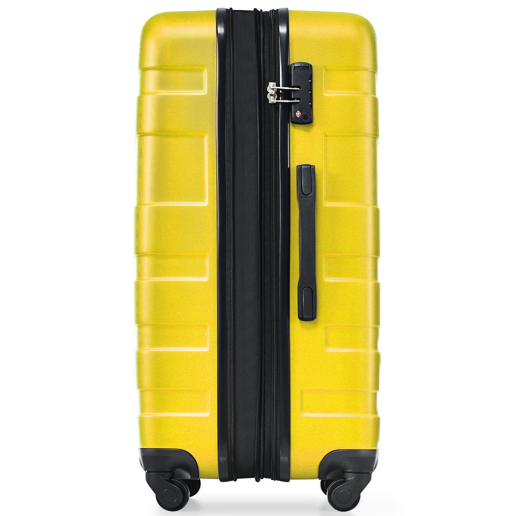 Luggage Sets New Model Expandable ABS Hardshell 3pcs Hardside Lightweight Durable Suitcase Spinner Wheels Suitcase with TSA Lock 20''24''28''(Yellow)