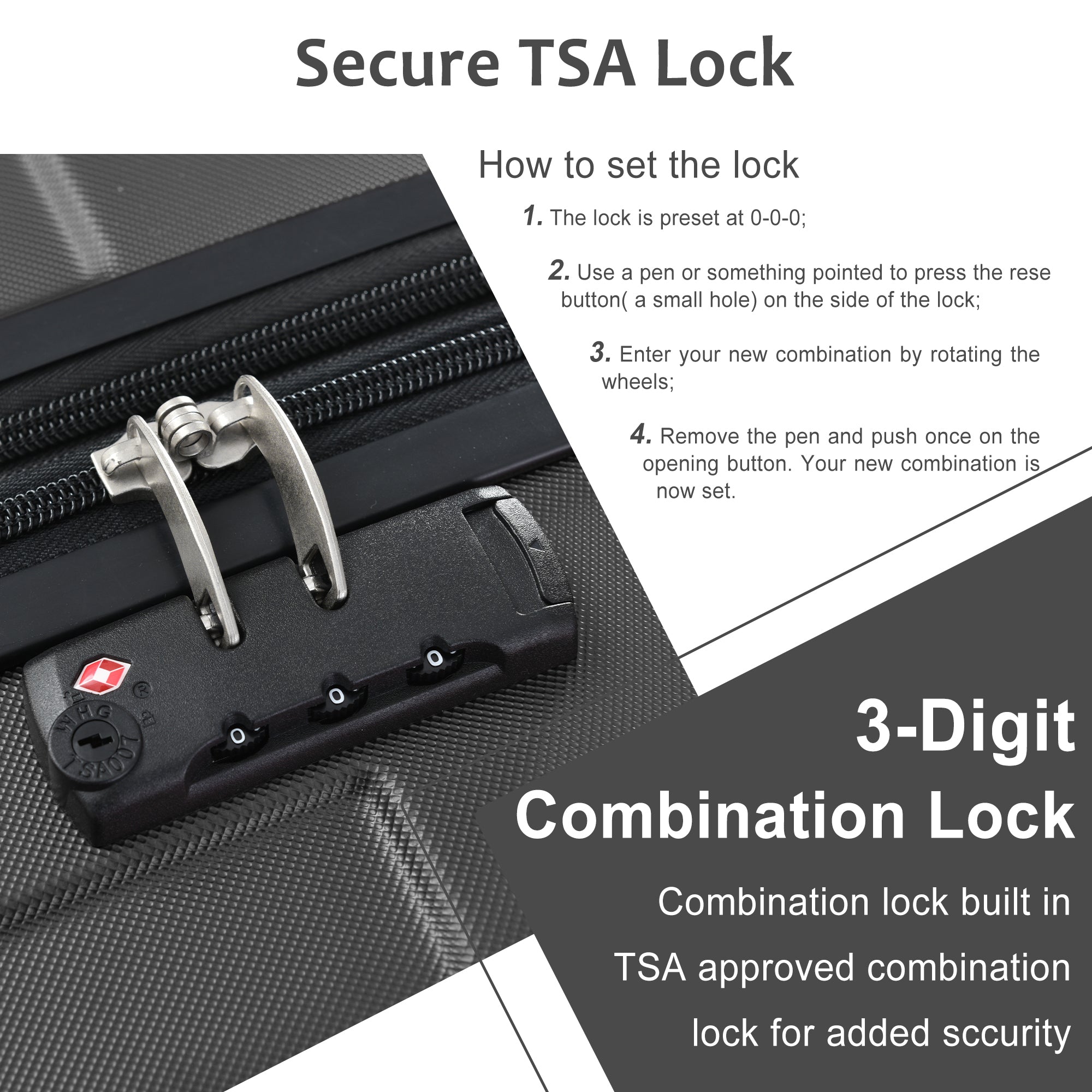 Hardshell Luggage Spinner Suitcase with TSA Lock, Lightweight and Expandable 24'' - Reliable Travel Companion with Secure Lock, Easy Maneuverability, and Ample Storage Space