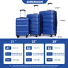 3 Piece Luggage Sets: Lightweight & Durable Expandable Suitcase with Hooks, Spinner Wheels, TSA Lock, Dark Blue (21/25/29)