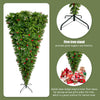 7.4 ft Hinged Spruce Full Christmas Tree, 1500 Tips, Red Berries, PVC Needles | Upside Down Green Artificial Pine Tree for Home, Office, Party