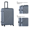 3 Piece ABS Lightweight Suitcase: Spinner Wheels, TSA Lock, Gray (20/24/28)