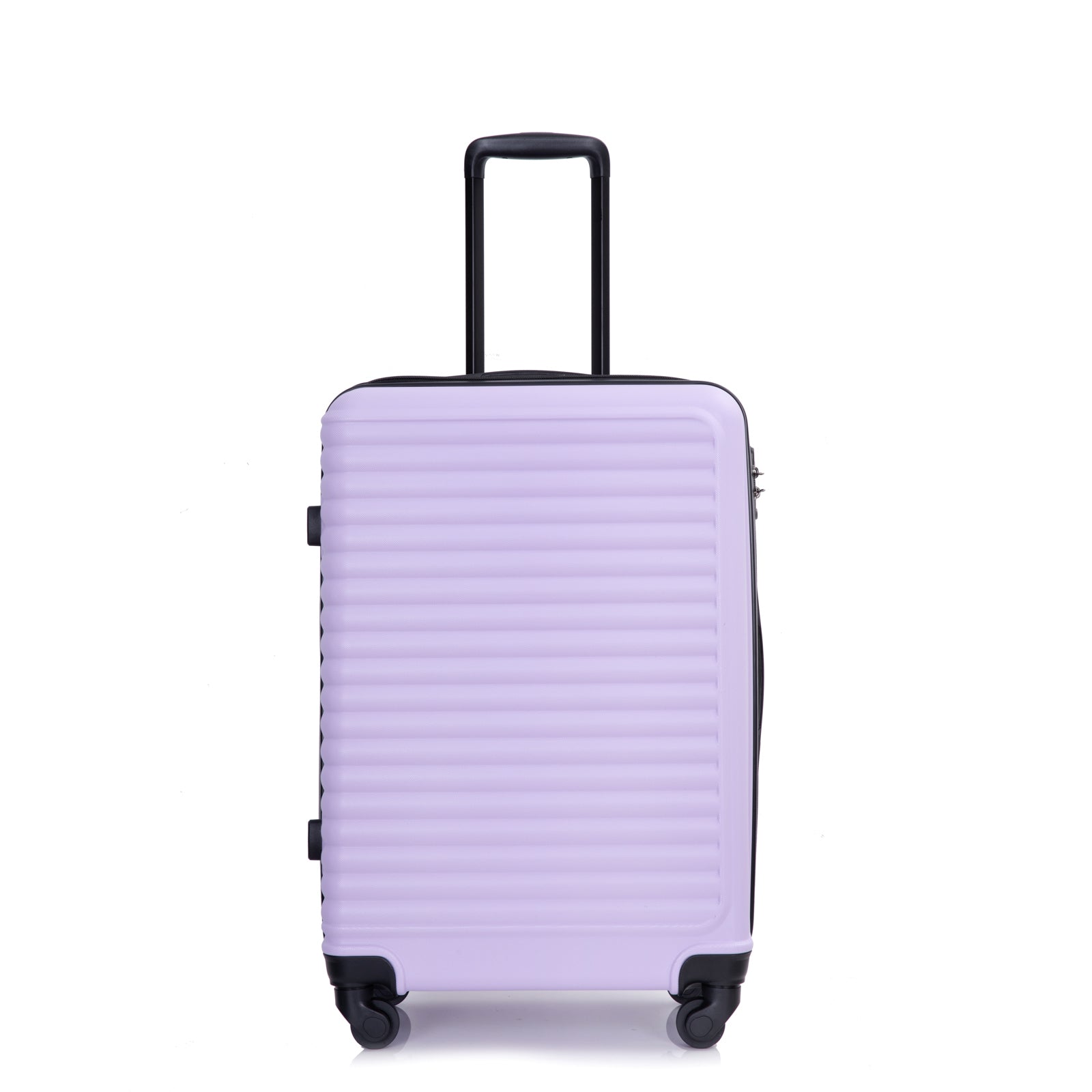 3 Piece Luggage Sets: Lightweight ABS Suitcase with Hooks, Spinner Wheels, TSA Lock - Lavender Purple (20/24/28)