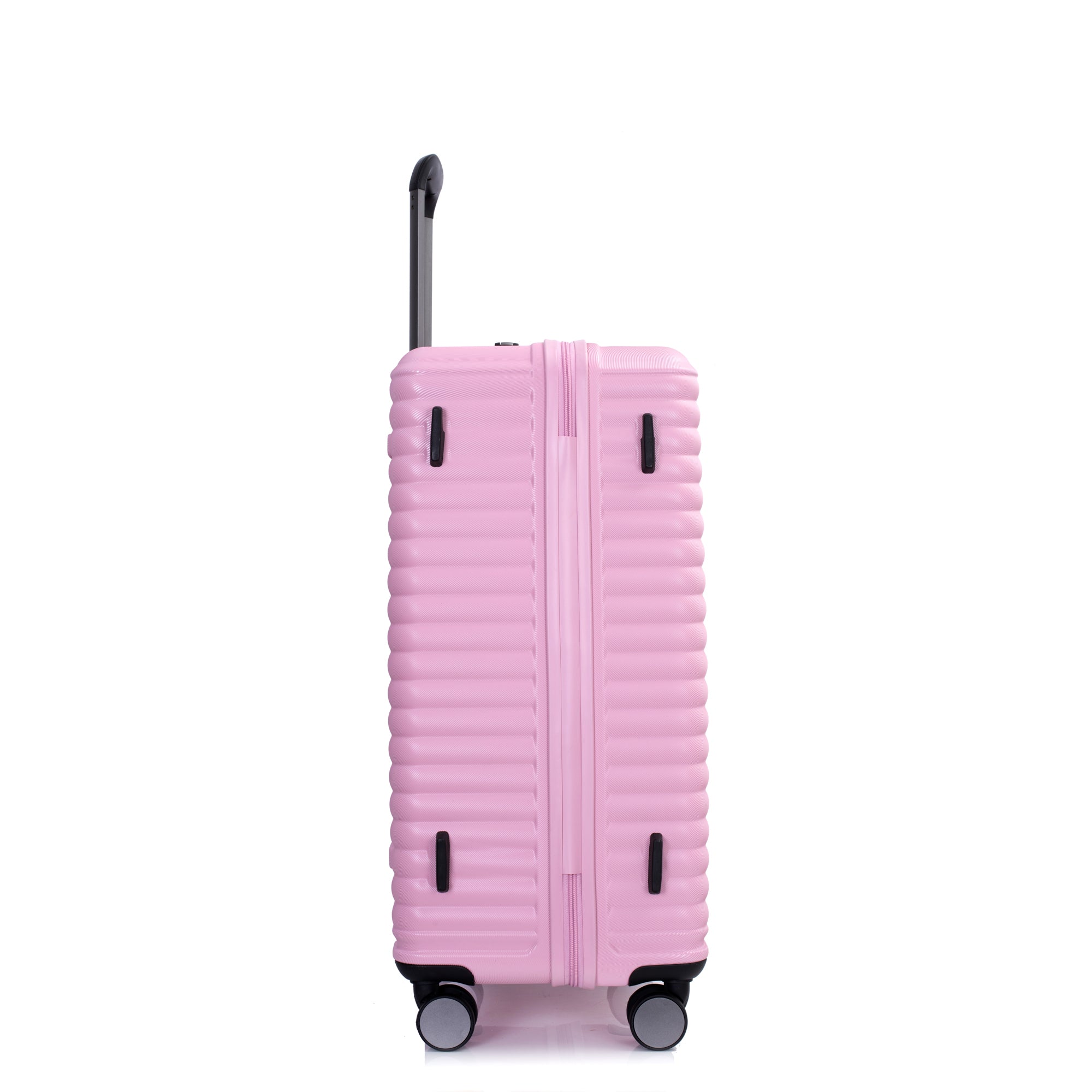 3 Piece Luggage Sets with Hooks, Double Spinner Wheels, TSA Lock (21/25/29) - Lightweight Pink Suitcase for Travel