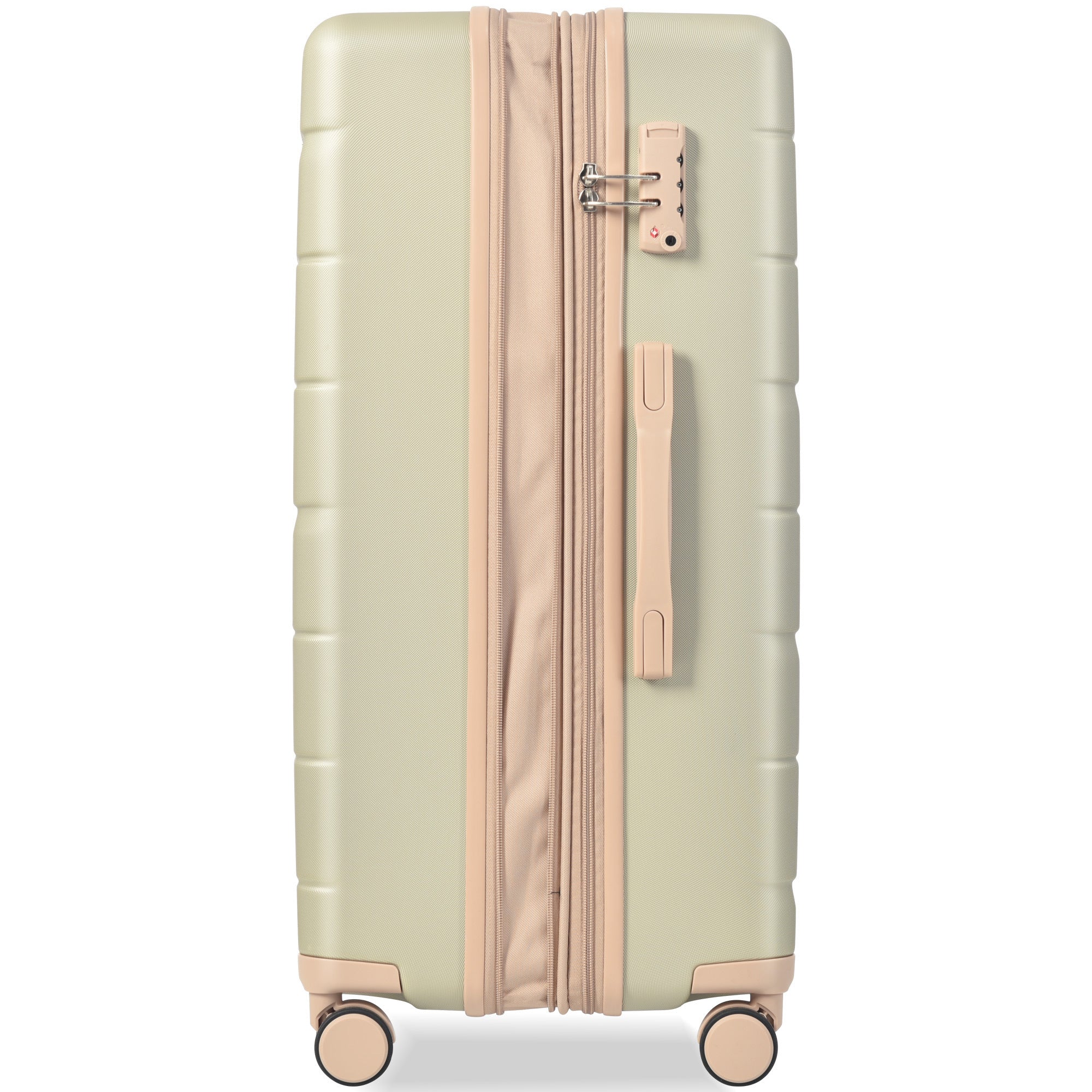 Luggage Sets 3 Piece Suitcase Set - Airline Approved, Hard Case with Spinner Wheels - Golden Green 20/24/28 Sizes