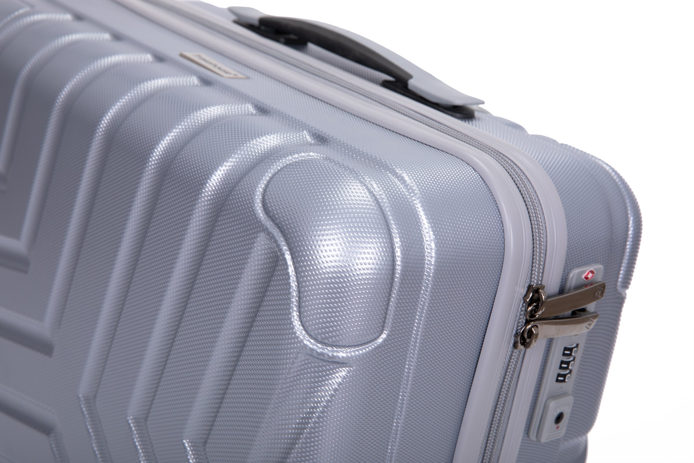 16" Hard Case Luggage Computer Case with Silent Aircraft Wheels - Silver, Durable, and Versatile