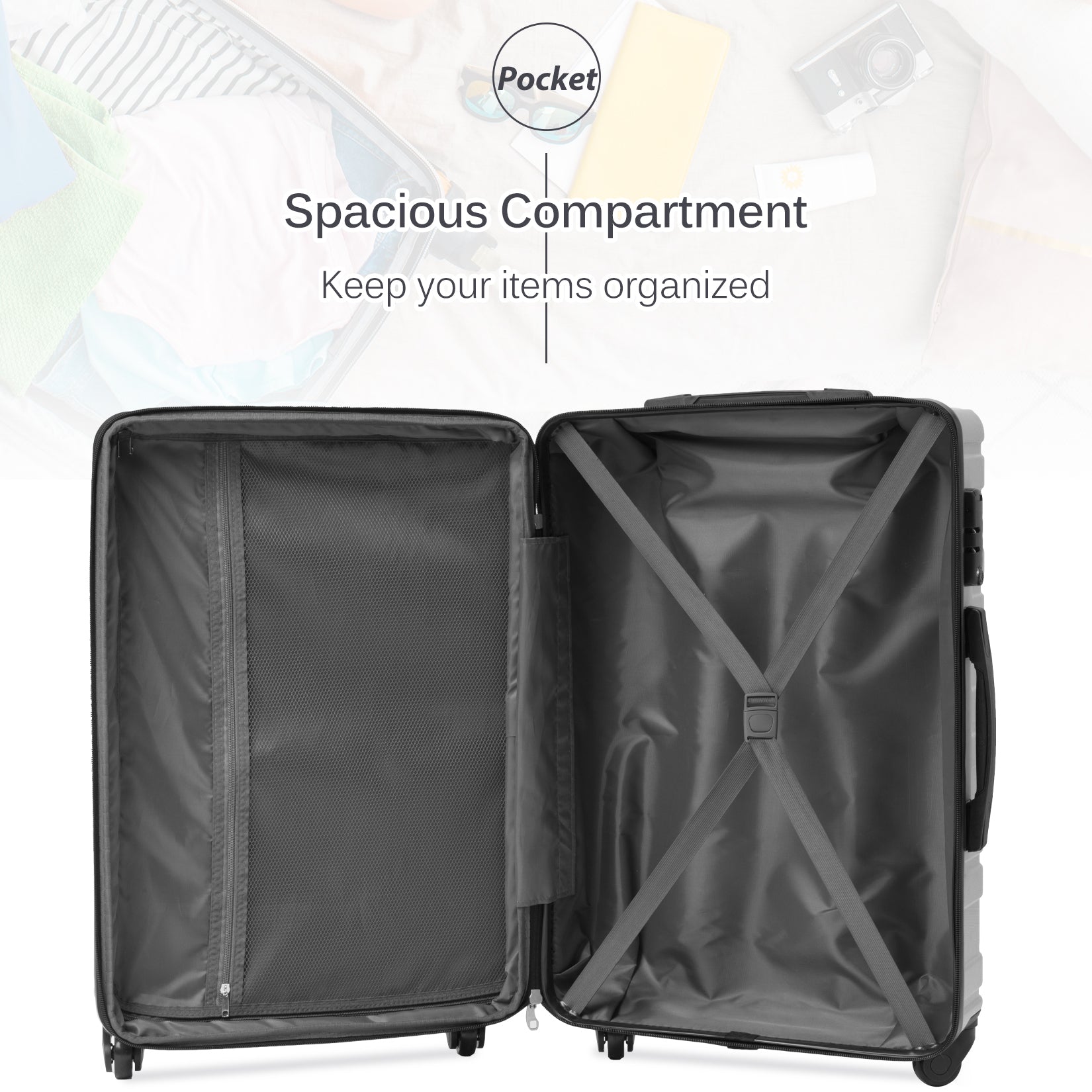 Hardshell Luggage Sets - 3 Pcs Spinner Suitcase with TSA Lock, Lightweight, 20''24''28'' - Durable, Secure, Convenient Travel Solution