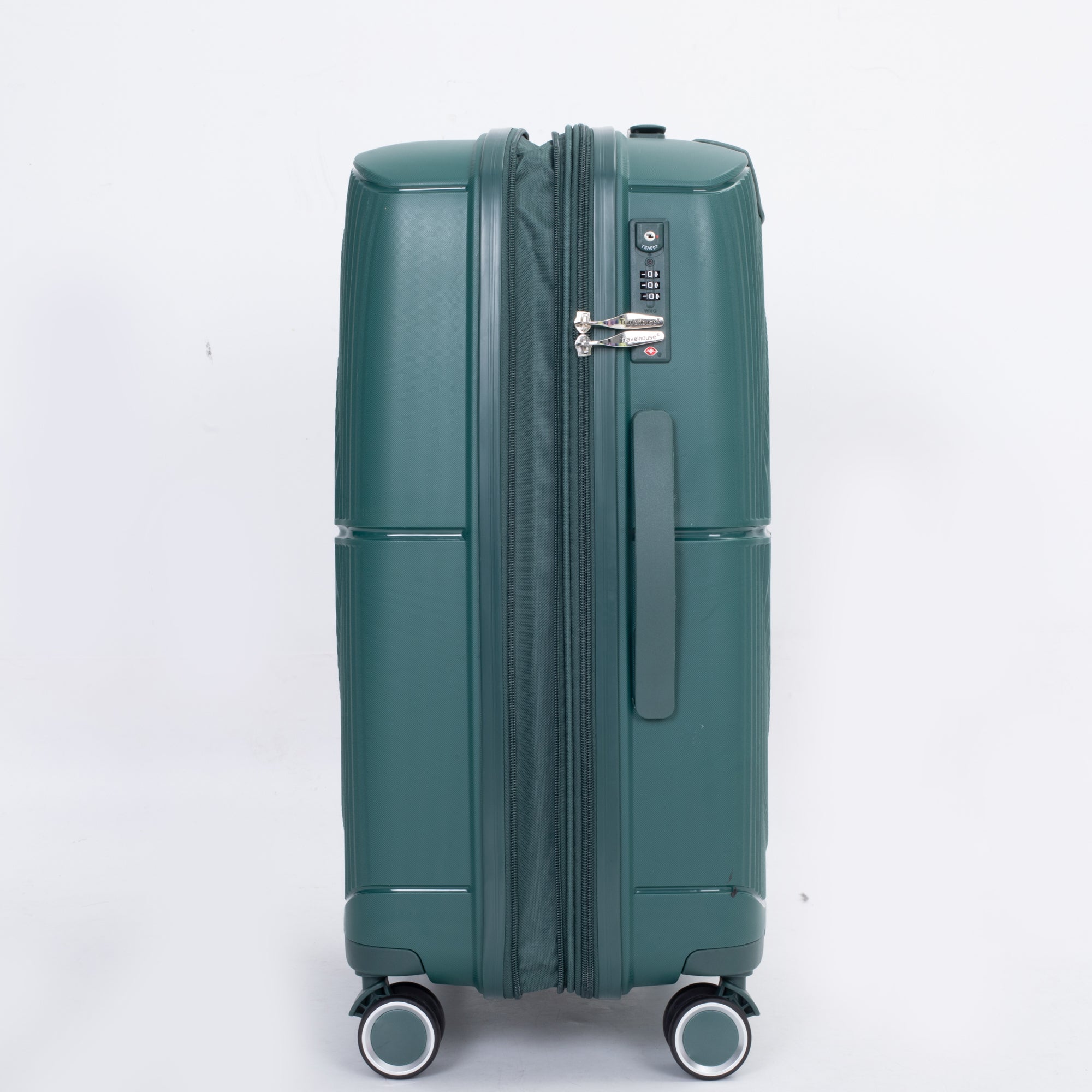 Expandable Hardshell Suitcase Double Spinner Wheels PP Luggage Sets, Lightweight & Durable with TSA Locks, 3-Piece Set (20/24/28), Green