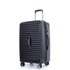 3 Piece Lightweight Suitcase Set with Spinner Wheels, TSA Lock, Two Hooks, (21/25/29) - Black