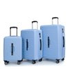 3 Piece Lightweight Suitcase Set with 360° Double Spinner Wheels, TSA Lock, and Two Hooks - Light Blue (21/25/29)