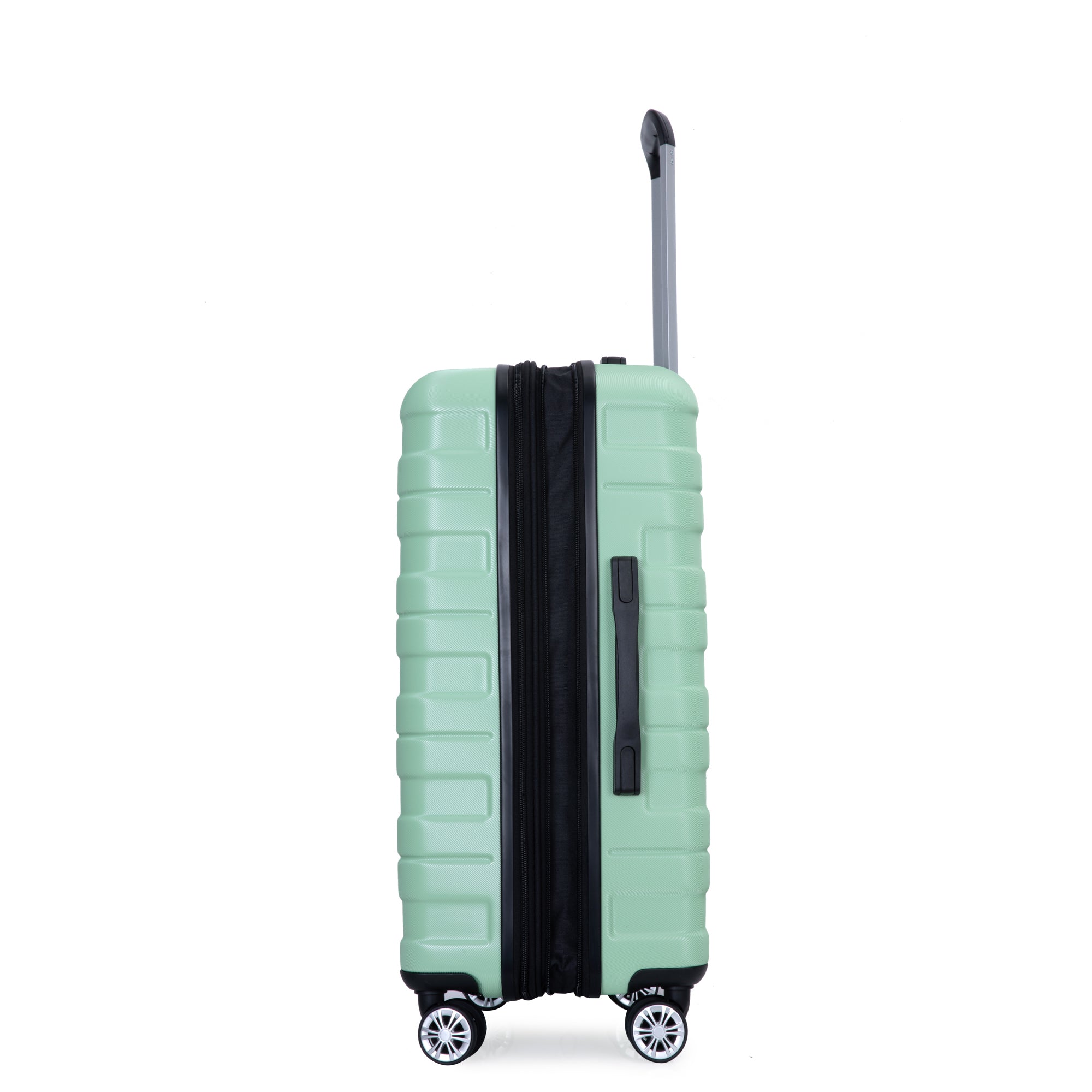 3 Piece Luggage Sets PC Lightweight & Durable Expandable Suitcase with Two Hooks, Double Spinner Wheels, TSA Lock, (21/25/29) - Light Green