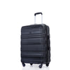 Expandable 3 Piece Luggage Set: Lightweight & Durable Suitcase with Hooks, Spinner Wheels, TSA Lock - Black (21/25/29)