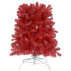 6FT Hinged Fir Artificial Bent Top Christmas Tree, Bendable Santa Hat Style Holiday Decoration, 1250 Branch Tips, 300 LED Lights