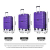 Hardshell Spinner Wheels PP Luggage Set - Lightweight, Durable Suitcase with TSA Lock - 3-Piece Set (20/24/28) - Purple