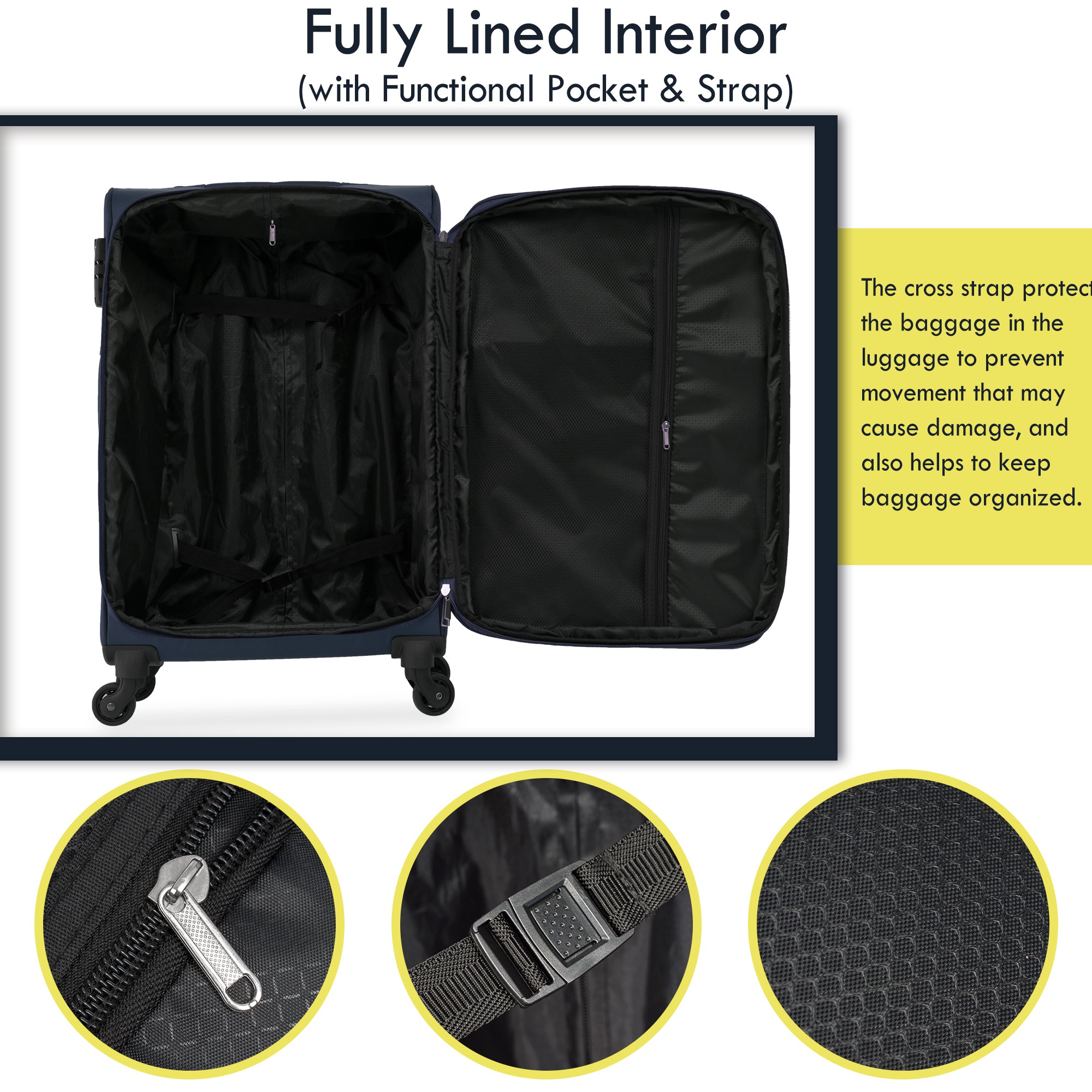 Softside Luggage Expandable 3 Piece Set - Lightweight Suitcase Upright Spinner for Travel - Softshell, Durable Material - Available in Various Sizes and Colors