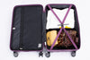 3 Piece Luggage Sets: Lightweight Suitcase with Hooks, 360° Double Spinner Wheels, TSA Lock (21/25/29) - Dark Purple