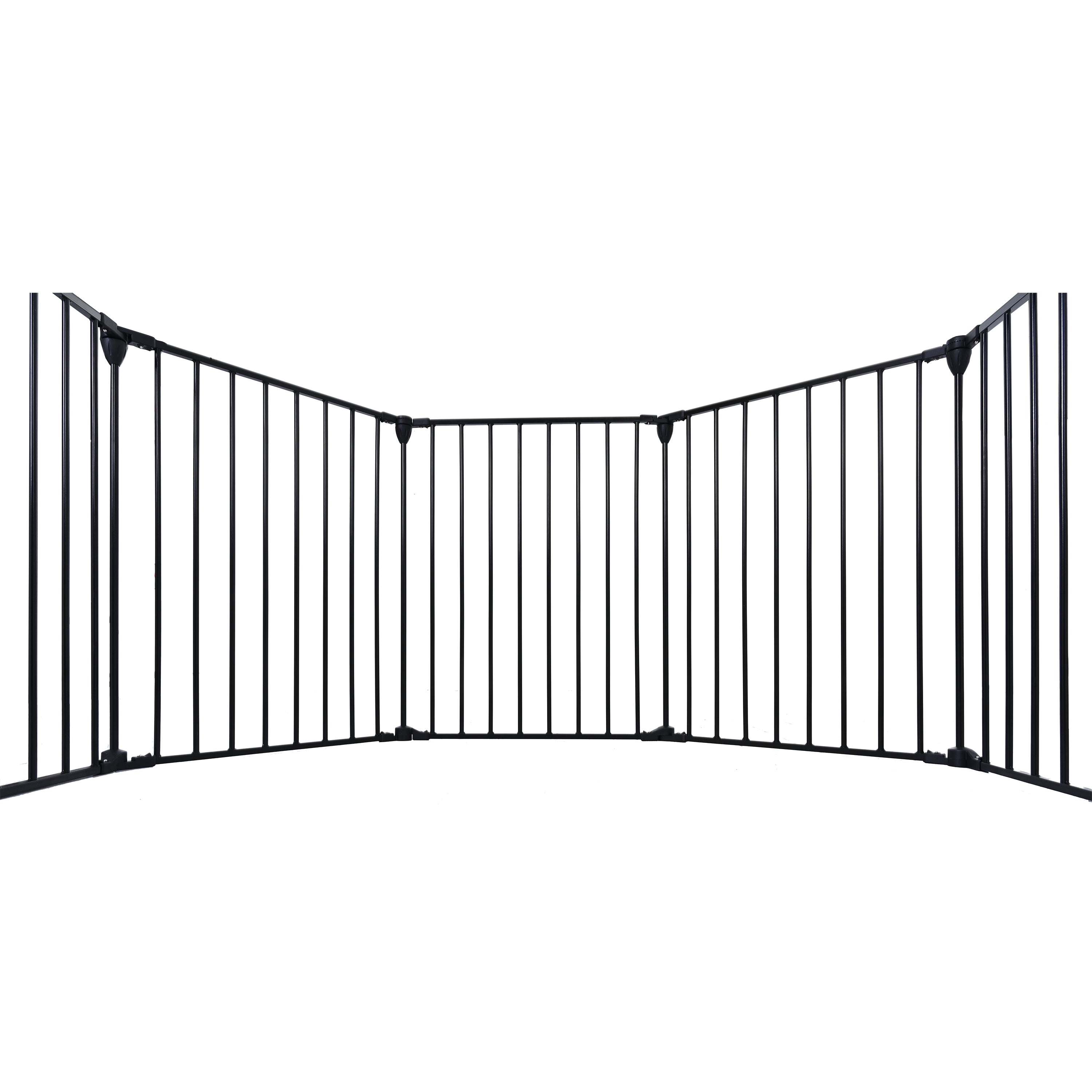 152" Adjustable Safety Gate 6 Panel Play Yard Metal Doorways Fireplace Fence - Christmas Tree Fence Gate for House Stairs - Prohibited Area Fence