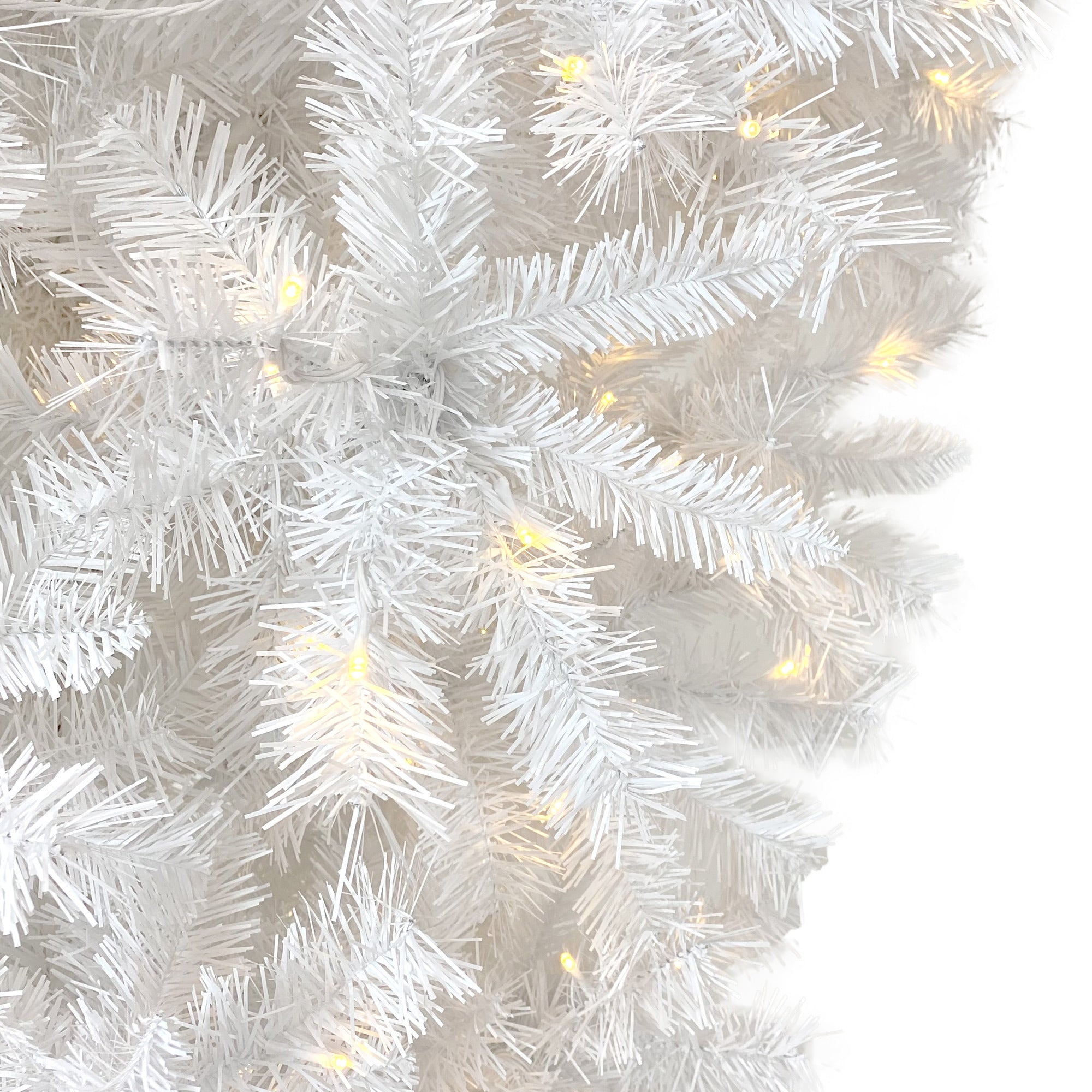 Upside Down White Christmas Tree | 6.6ft, LED Lights, Lush Branch Tips | Reinforced Metal Base & Easy Assembly | 450 Warm White LED Lights X-mas