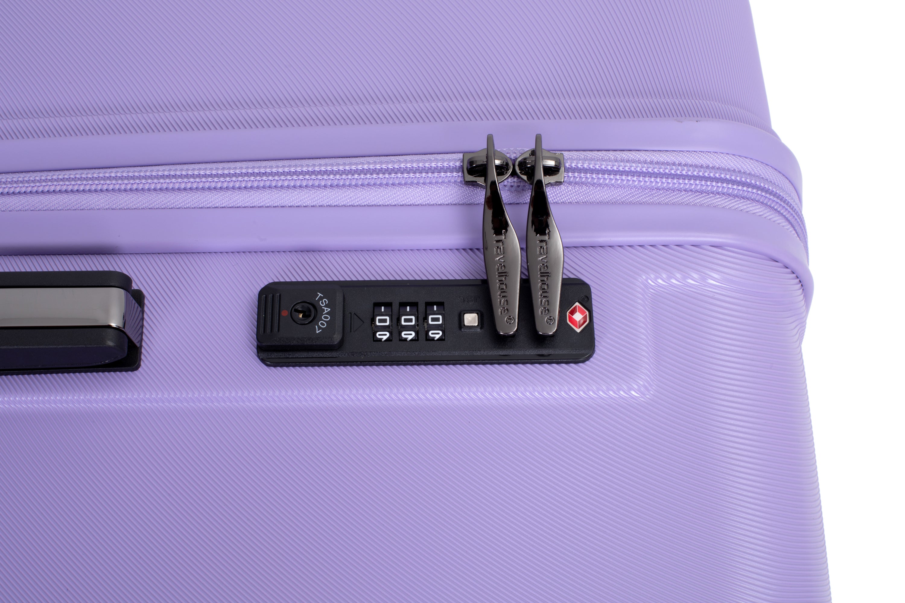 3 Piece Luggage Sets: Lightweight Suitcase with Hooks, 360° Spinner Wheels, TSA Lock, Light Purple (21/25/29)