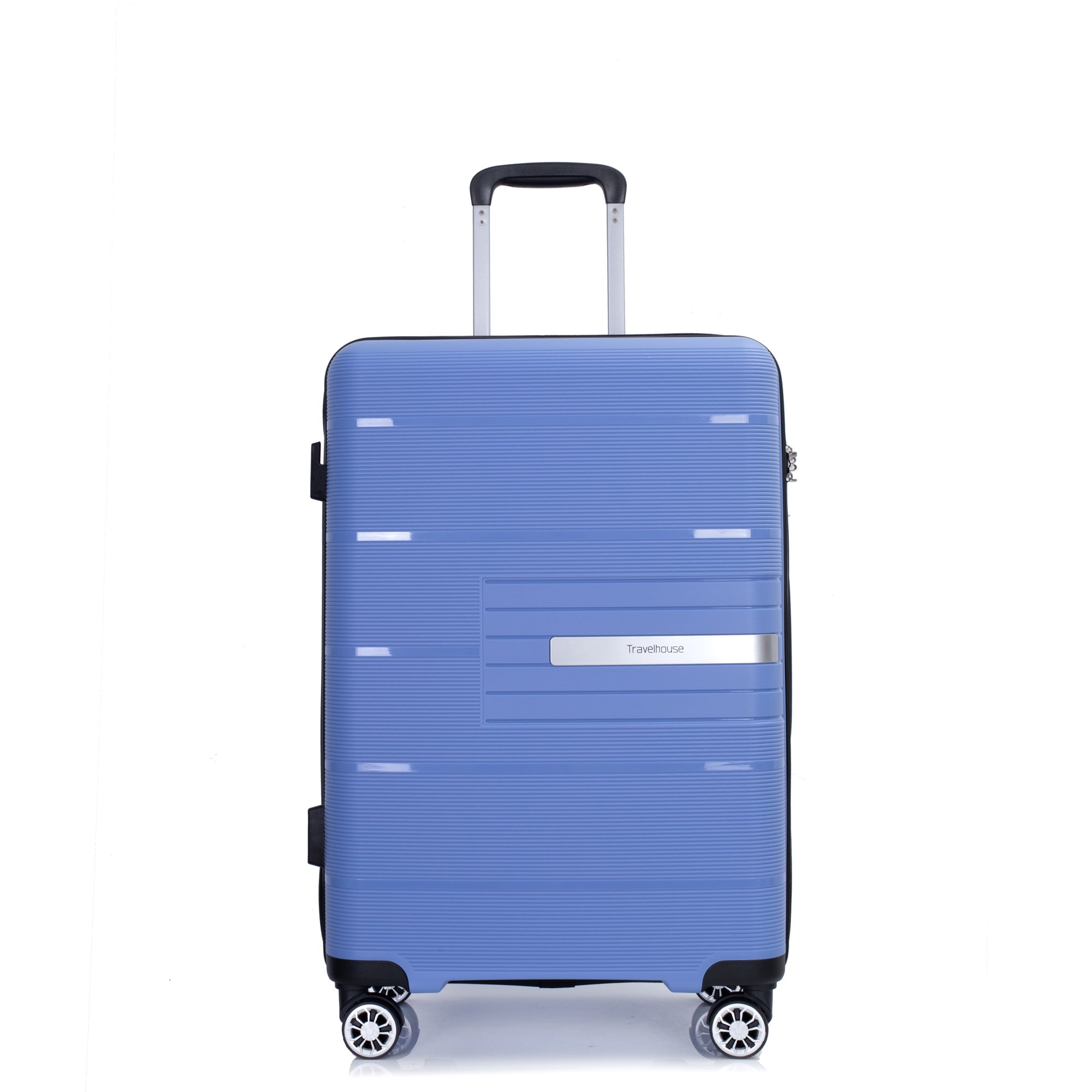 Hardshell Suitcase Double Spinner Wheels PP Luggage Sets Lightweight Durable Suitcase with TSA Lock, 3-Piece Set - Purplish Blue: Secure and Stylish Travel Gear (20/24/28)