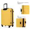 3 Piece Luggage Sets: Lightweight ABS Suitcase with Hooks, Spinner Wheels, TSA Lock (20/24/28), Yellow