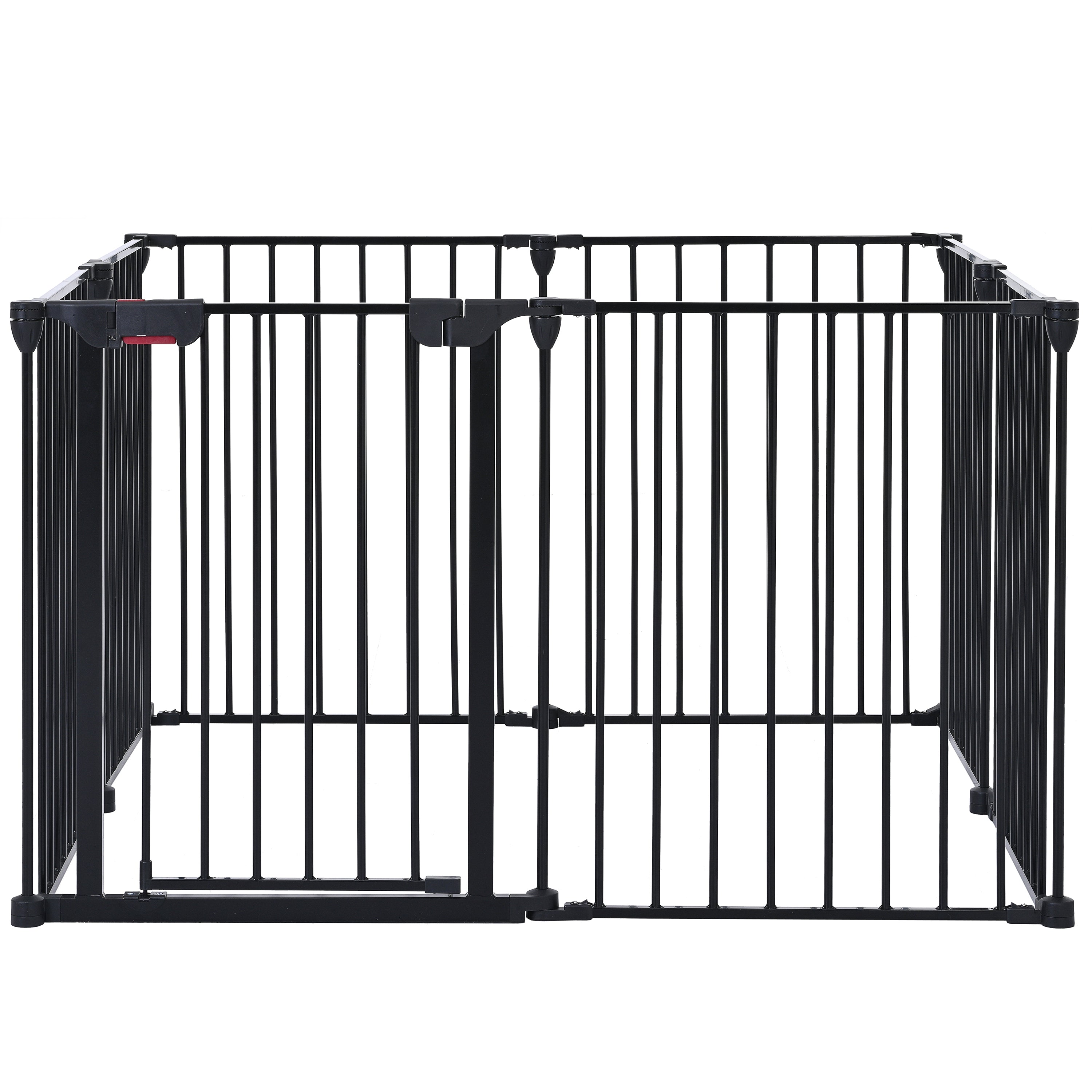 200" Adjustable Safety Gate 8 Panels Play Yard Metal Doorways Fireplace Fence: Christmas Tree Fence Gate for House Stairs & Prohibited Areas