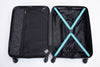 3 Piece ABS Lightweight Suitcase with Hooks, Spinner Wheels, TSA Lock, Turquoise (20/24/28)