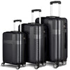 3 Piece Luggage Set: TSA Lock, ABS Material, Durable, Lightweight Suitcase with Hooks, Spinner Wheels | Cross Stripe Design | Sizes: 20in/24in/28in