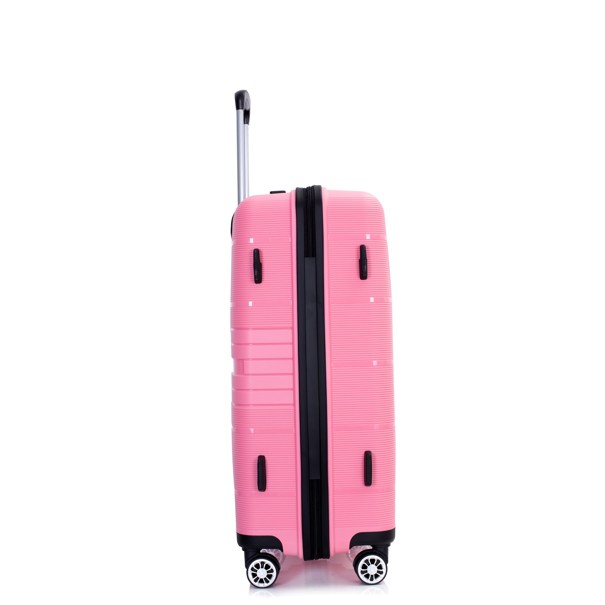 "Hardshell Suitcase with Double Spinner Wheels - Lightweight & Durable PP Luggage Sets, TSA Lock, 3-Piece Set (20/24/28), Pink"