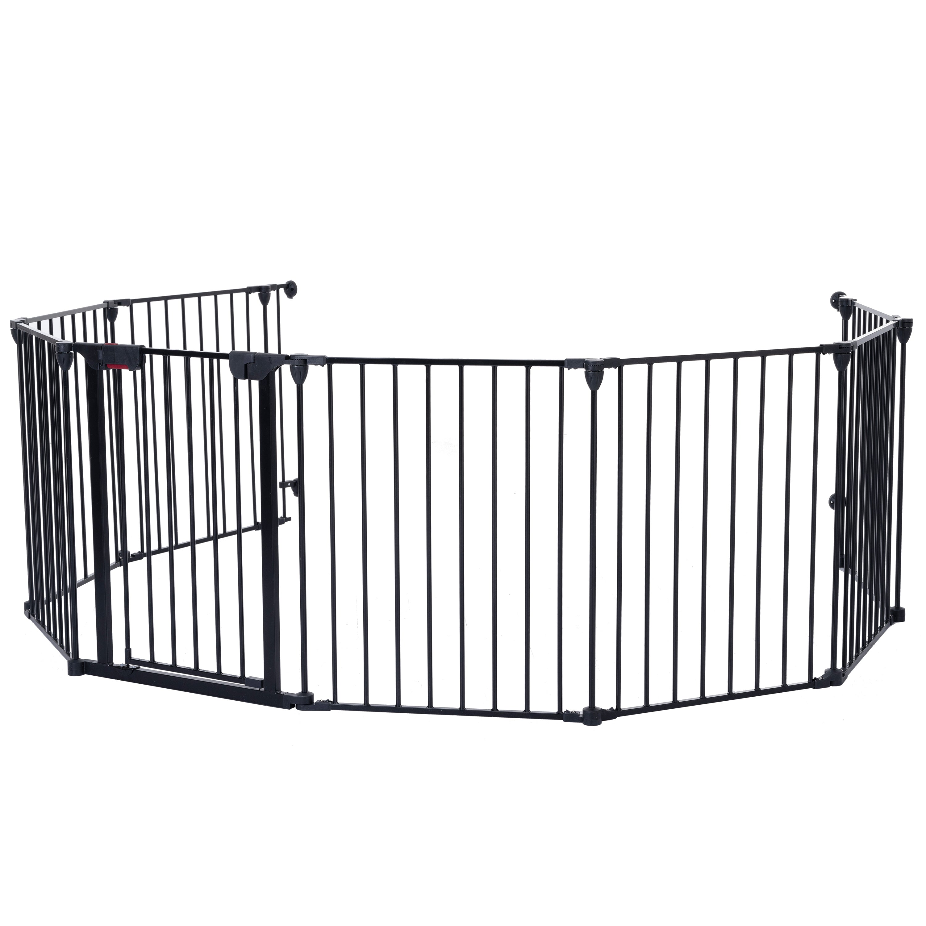 200" Adjustable Safety Gate 8 Panels Play Yard Metal Doorways Fireplace Fence: Christmas Tree Fence Gate for House Stairs & Prohibited Areas