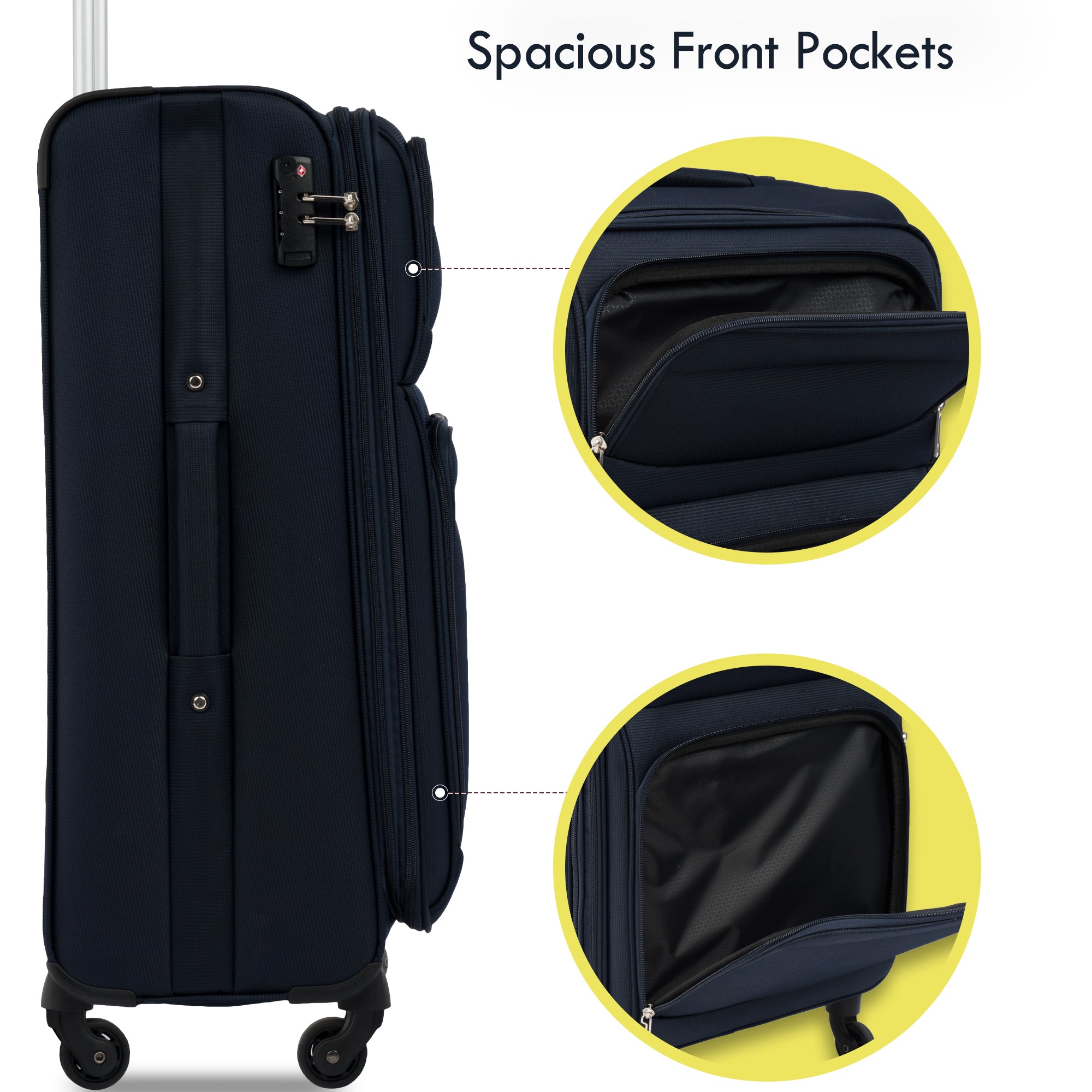 Softside Luggage Expandable 3 Piece Set - Lightweight Suitcase Upright Spinner for Travel - Softshell, Durable Material - Available in Various Sizes and Colors