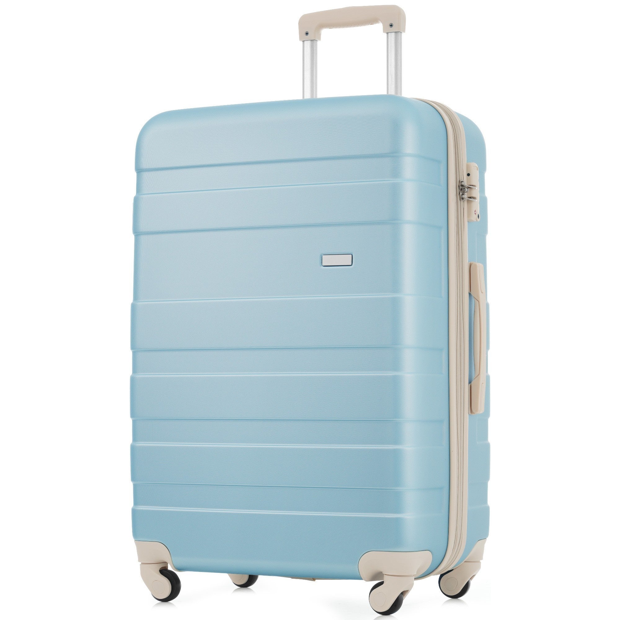 Luggage Sets - Expandable ABS Hardshell 3pcs Hardside Suitcase Spinner Wheels with TSA Lock - Lightweight & Durable - 20''24''28'' - Golden Blue & Beige