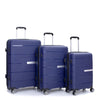 Hardshell Suitcase Double Spinner Wheels PP Luggage Sets Lightweight Durable Suitcase with TSA Lock, 3-Piece Set - Navy, 20/24/28