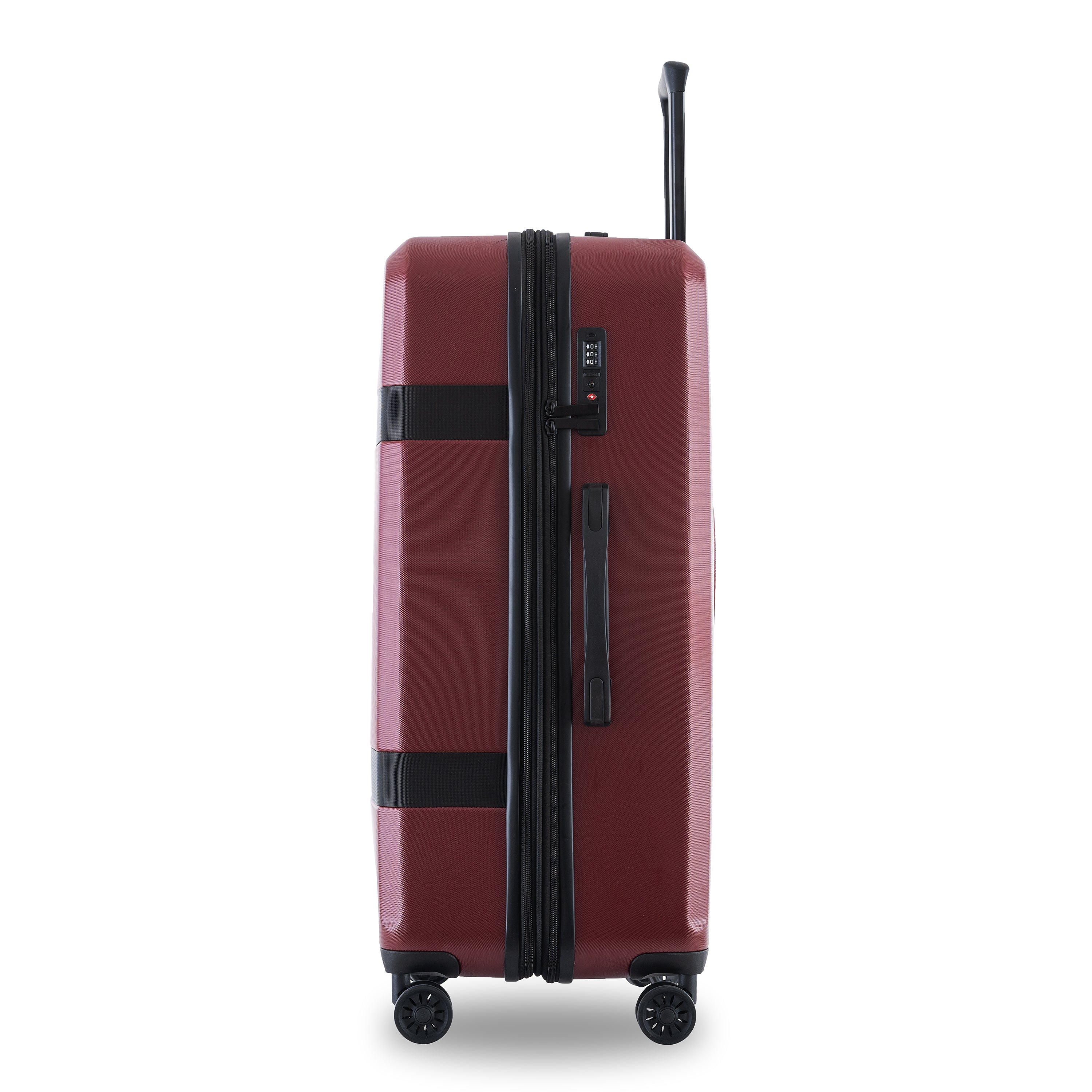 New Model Expandable ABS+PC 3 Piece Luggage Sets with Spinner Wheels, Lightweight TSA Lock, Red (20/24/28)