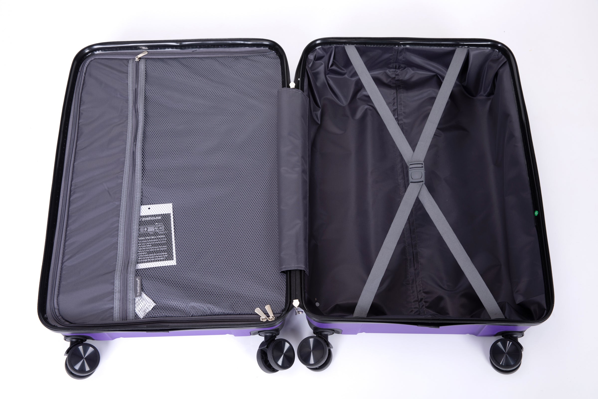 Hardshell Spinner Wheels PP Luggage Set - Lightweight, Durable Suitcase with TSA Lock - 3-Piece Set (20/24/28) - Purple