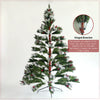 Artificial Christmas Tree Flocked Pine Needle Tree with Cones and Red Berries - 7.5 ft - Foldable Stand