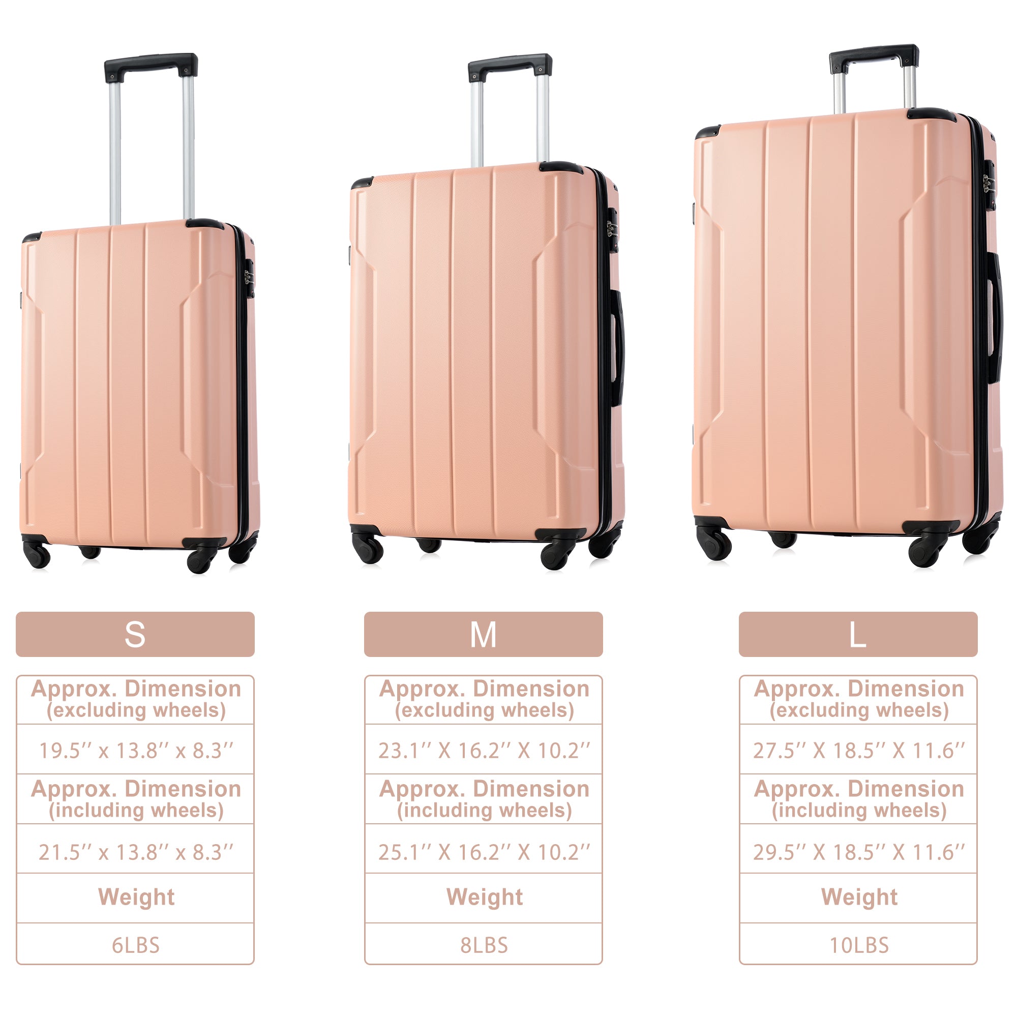 Hardshell Luggage Sets: Lightweight 3 Pcs Spinner Suitcase with TSA Lock - 20''24''28'' - Durable, Secure, and Stylish