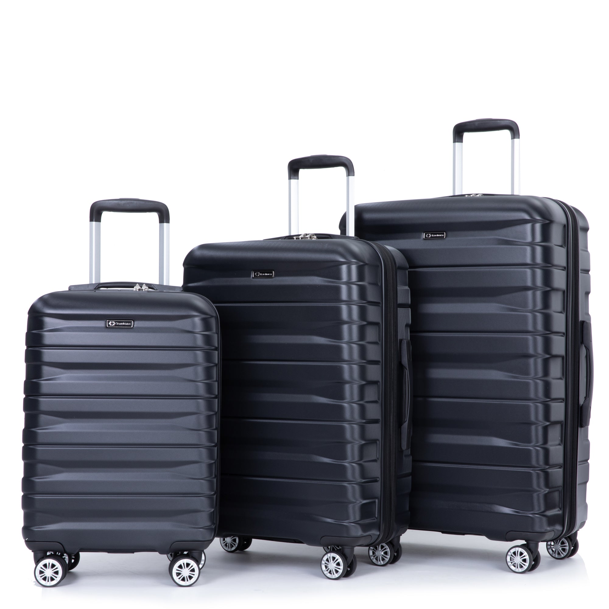 3 Piece Luggage Sets: Lightweight & Durable Expandable Suitcase with Hooks, Spinner Wheels, TSA Lock, (21/25/29) Black