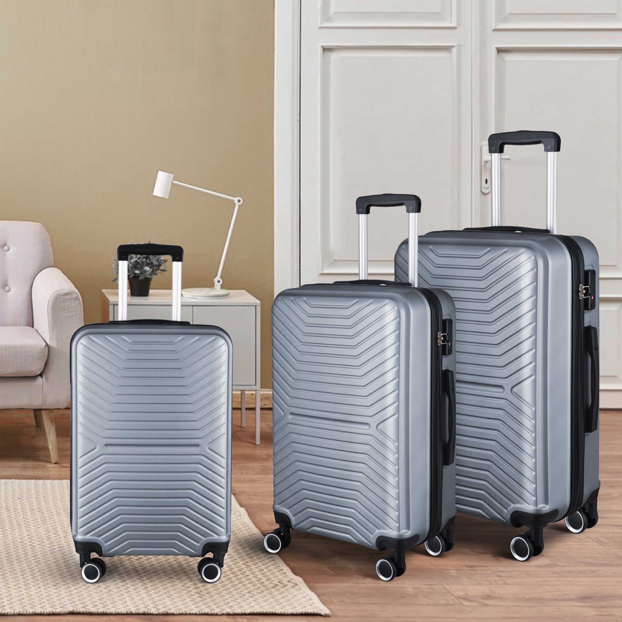 Luggage Sets | Expandable ABS Hardshell 3pcs | Clearance Hardside Lightweight Suitcase Sets | Spinner Wheels, TSA Lock | 20in/24in/28in Sizes