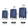 Expandable Lightweight 3 Piece Luggage Set: ABS Suitcase, Hooks, Spinner Wheels, TSA Lock, Blue (20/24/28)