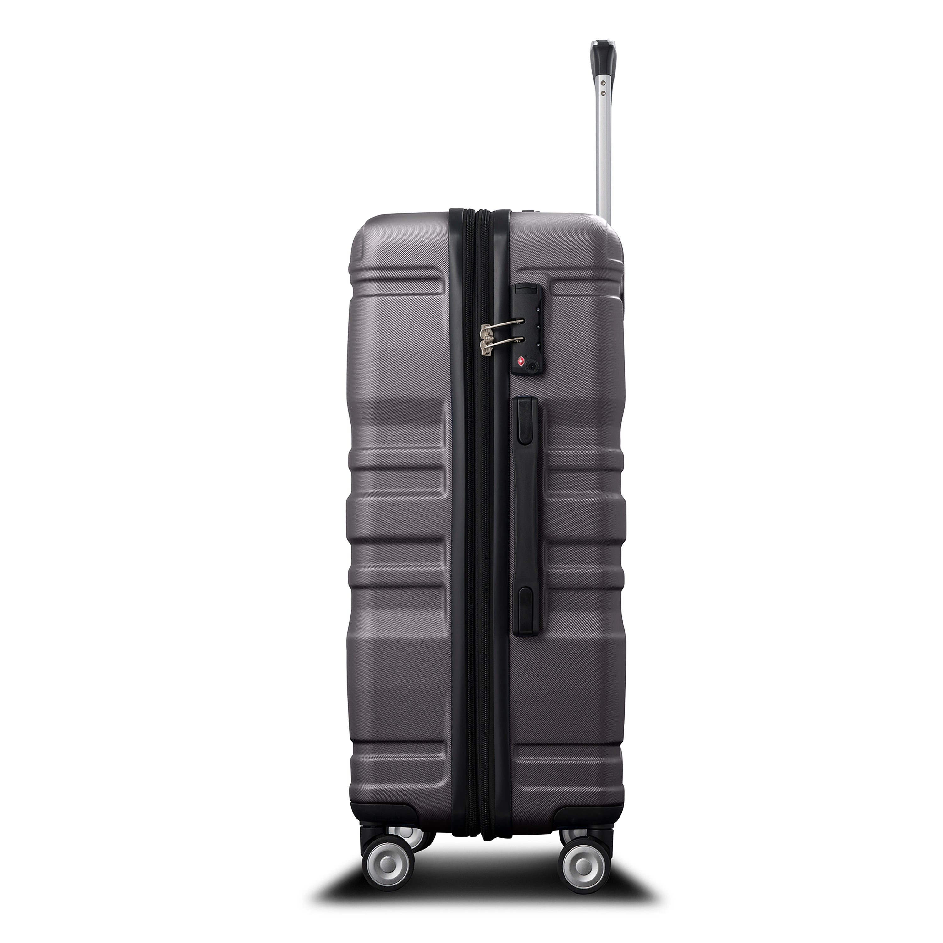 Luggage Sets: New Model Expandable ABS Hardshell 3pcs Clearance Hardside Suitcase sets with Spinner Wheels, TSA Lock - 20''24''28'' (Dark Gray)