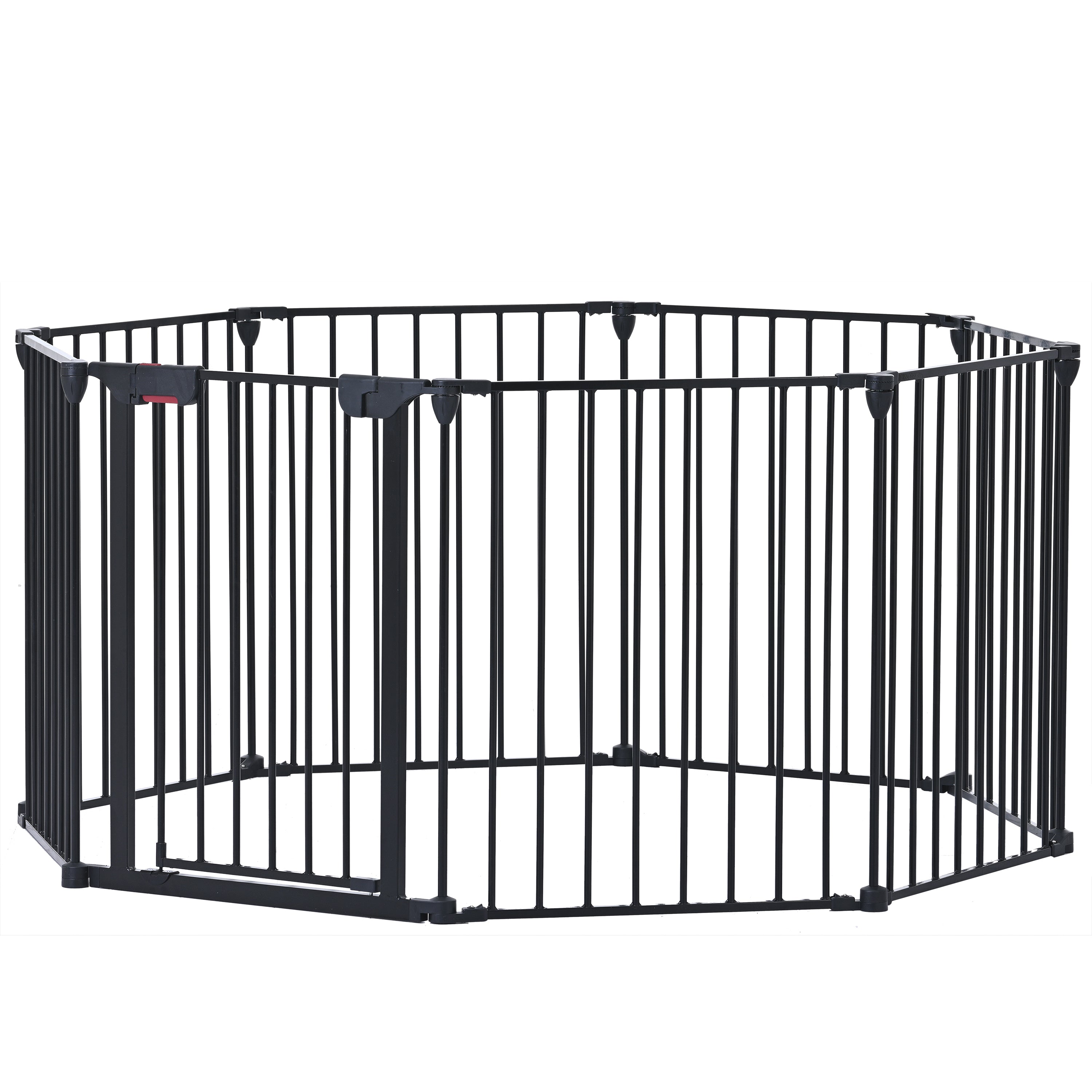 200" Adjustable Safety Gate 8 Panels Play Yard Metal Doorways Fireplace Fence: Christmas Tree Fence Gate for House Stairs & Prohibited Areas