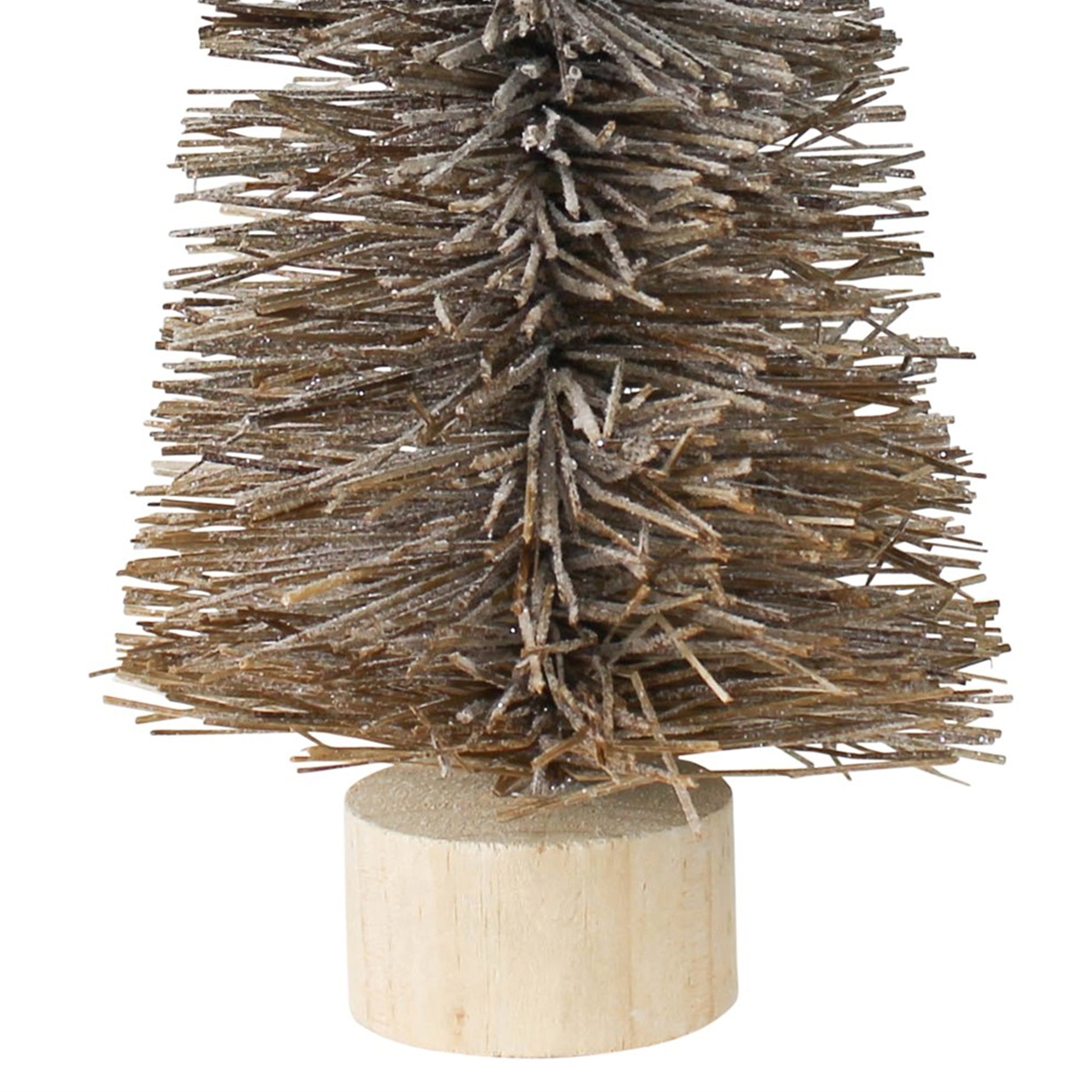 Bottle Brush Tree Decor, Large Brown with Wooden Base - Informative and Versatile Home Decoration for a Touch of Natural Charm - 14-Inch Height